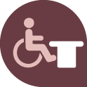 Writing shelves at wheelchair height